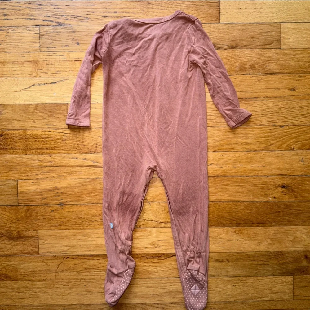 KYTE BABY Long SleevE Footie One Piece Bamboo‎ Pajamas Apricot Color 3-12 Mo